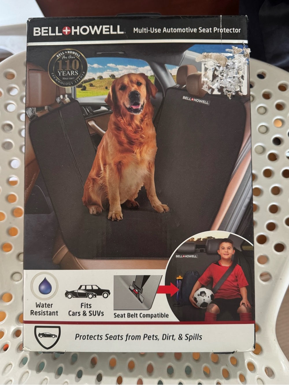 Black Dog Car Seat Protector - Water Resistant